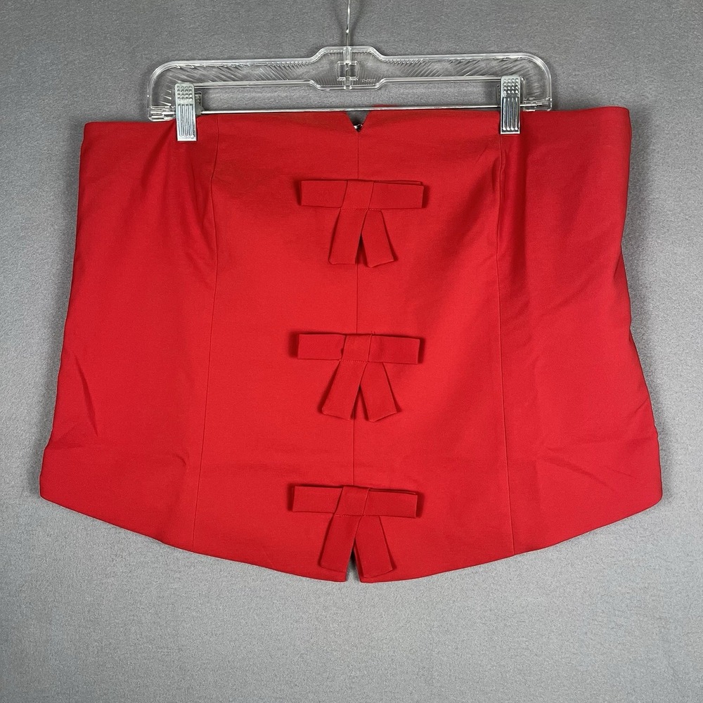NWT Torrid Studio Bow Bustier Jester Red strapless 1X Love Valentine Heart